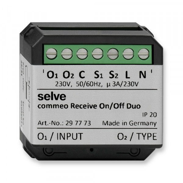 SELVE commeo Receive On/Off Duo Funkempfänger für 2 Verbraucher 230V