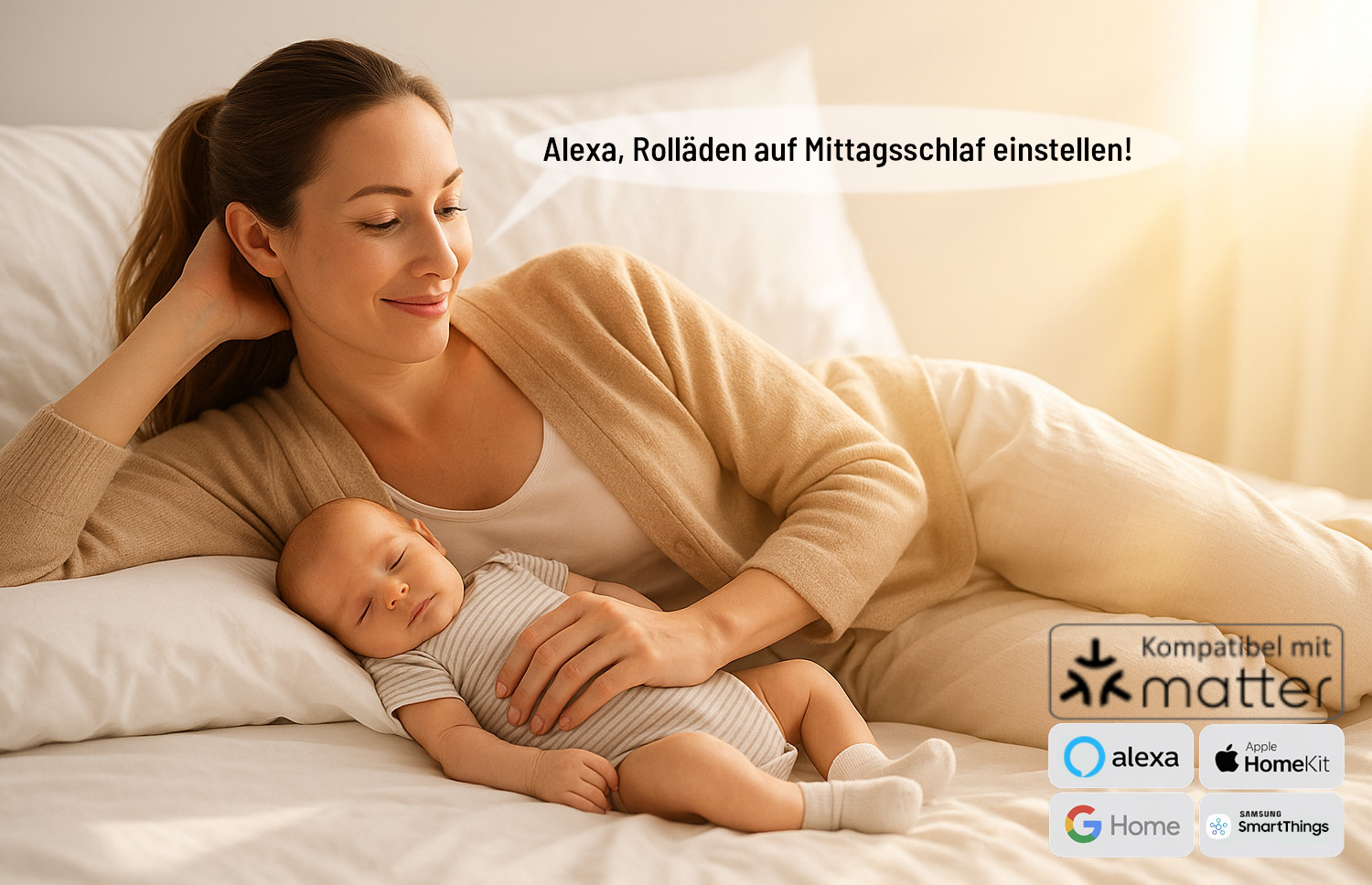 Smarter Komfort: Sprachbefehl für Rollläden – ruhiger Mittagsschlaf dank Matter, Alexa, Google Assistant und Apple Siri